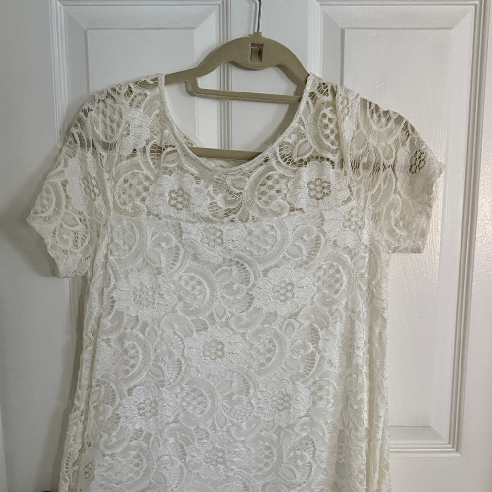 Robbie Bee Cream Lace Dress
